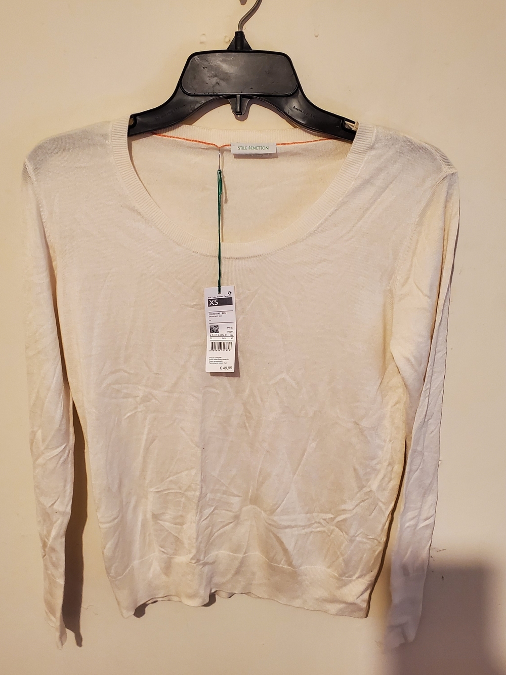 Stella McCartney Cream Lightweight Scoop Neck Sweater XS